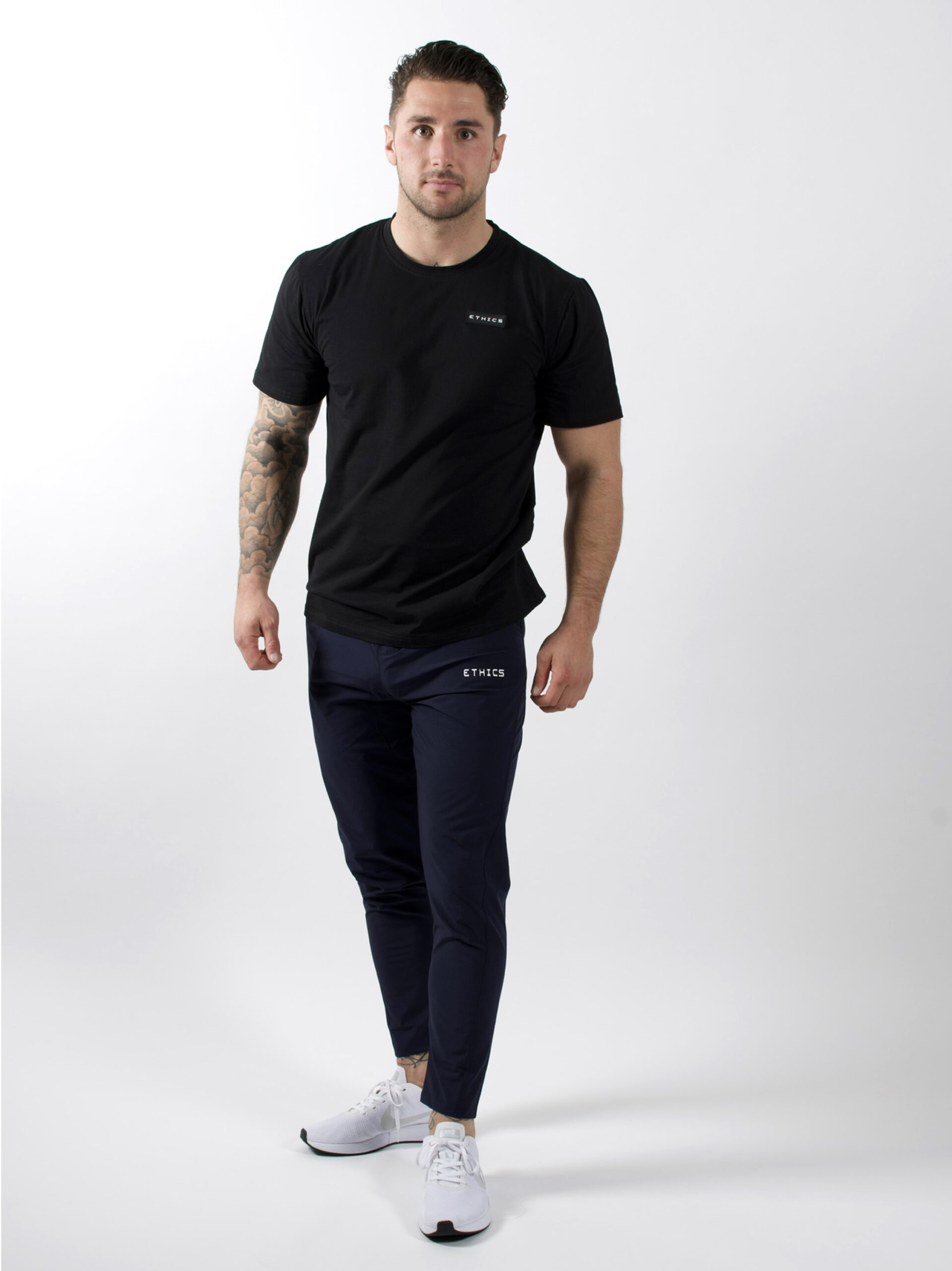 Herenbroek ETHICS Elevate Elite Blauwe heren sport broek met steekzakken en smalle pasvorm