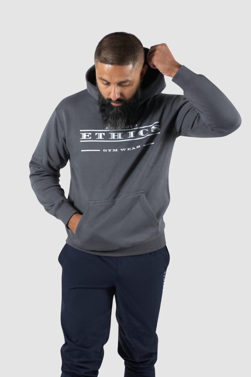 Ethics heren slim fit hoodie grijs