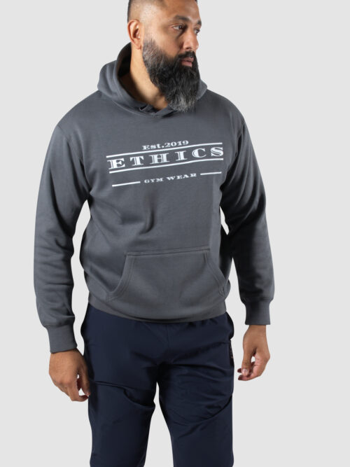 Ethics heren slim fit hoodie grijs