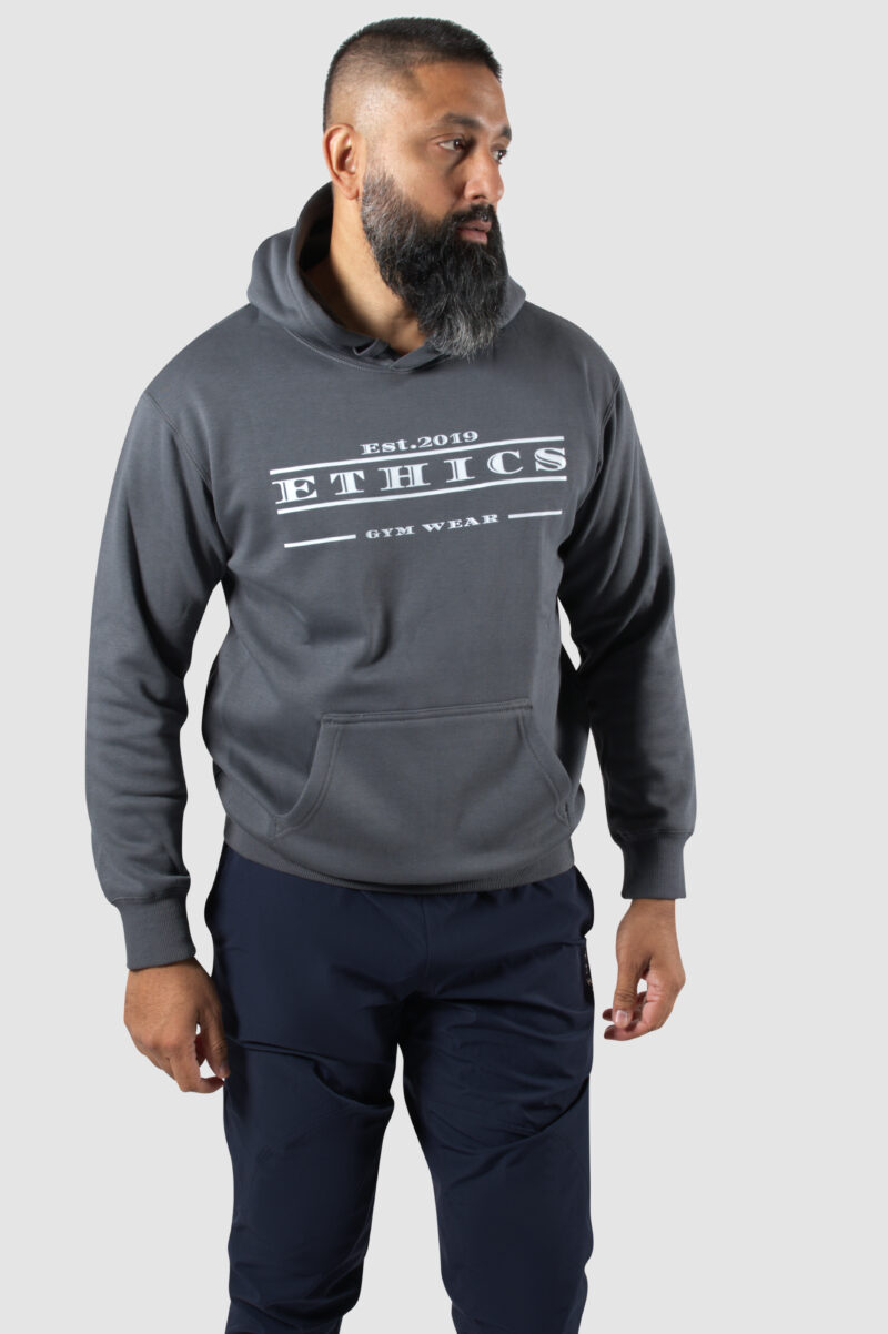 Ethics heren slim fit hoodie grijs