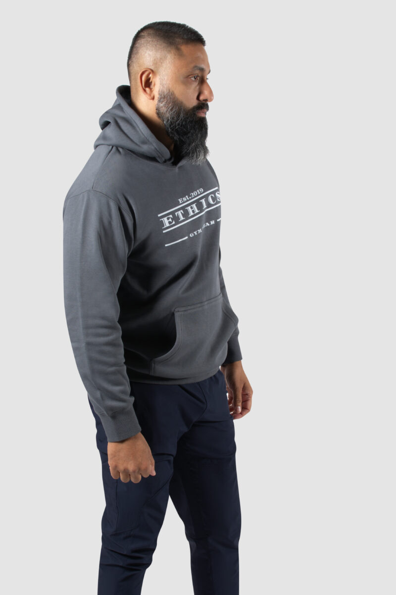 Ethics heren slim fit hoodie grijs