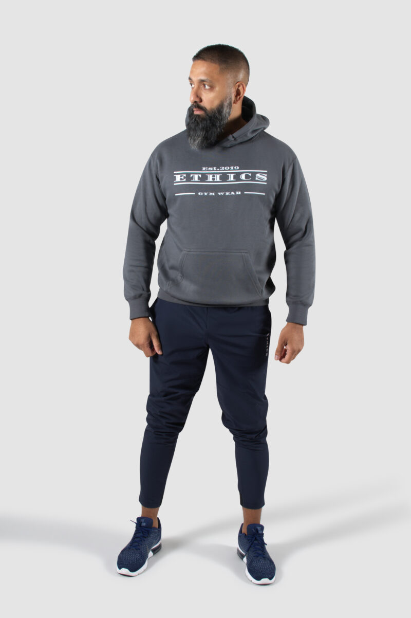 Ethics heren slim fit hoodie grijs