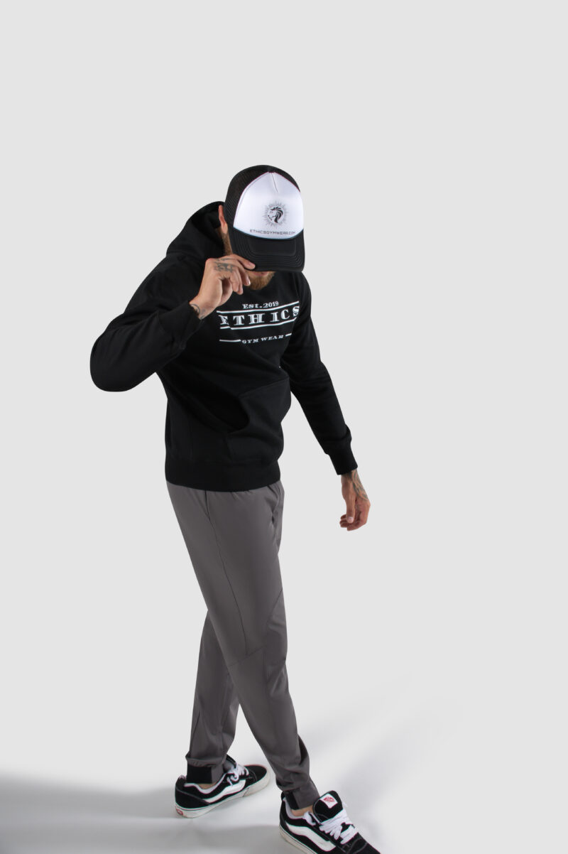 Ethics heren slim fit hoodie zwart