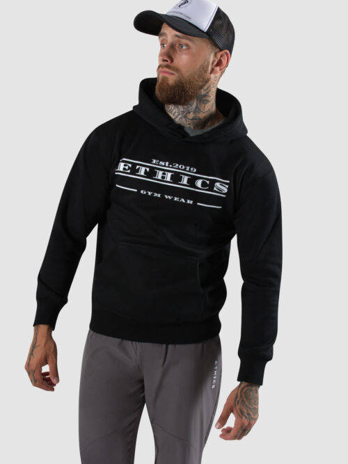 Ethics heren slim fit hoodie zwart