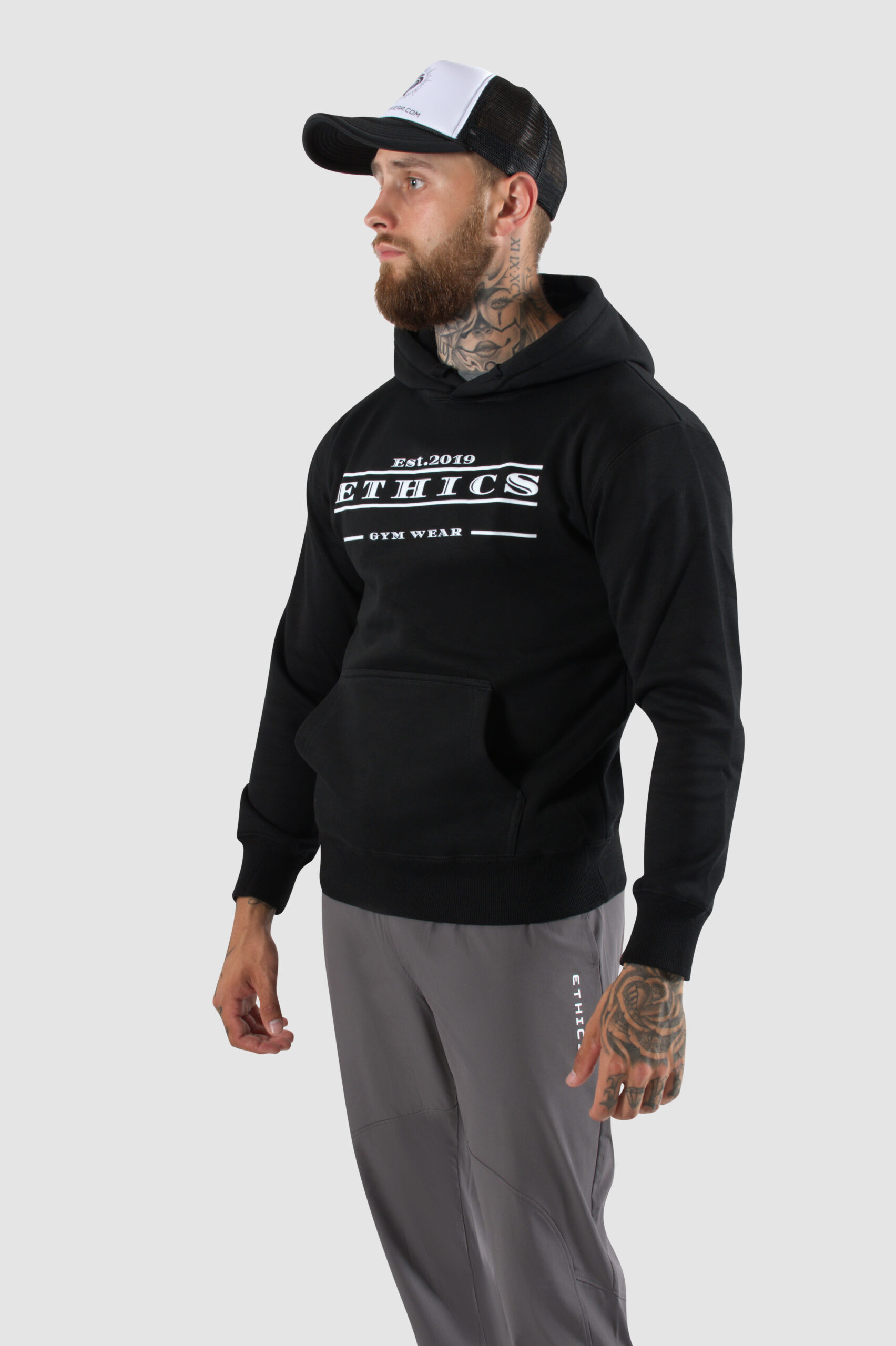 Ethics heren slim fit hoodie zwart