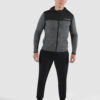 Heren sportvest met rits in zwart en grijs van EthicsGymWear