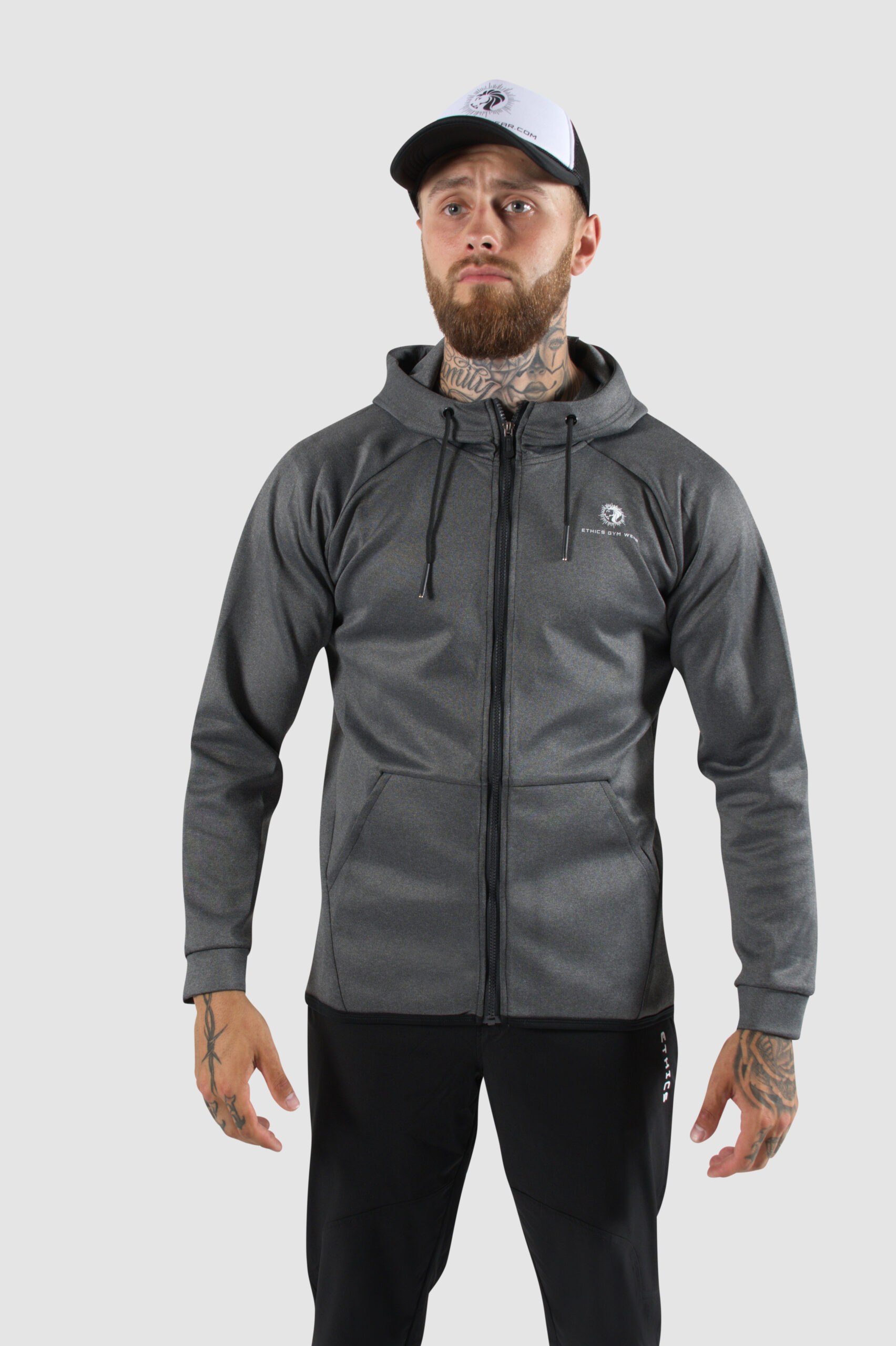 Heren vest met rits, steekzakken en capuchon