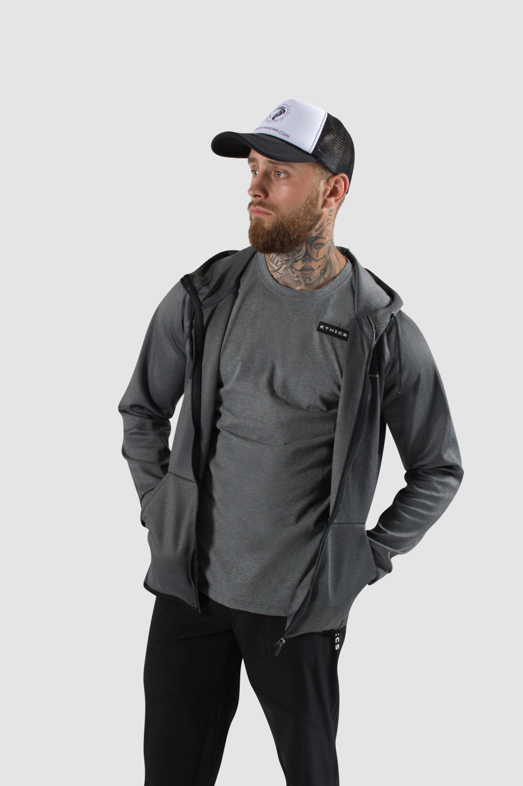 Heren vest met rits, steekzakken en capuchon