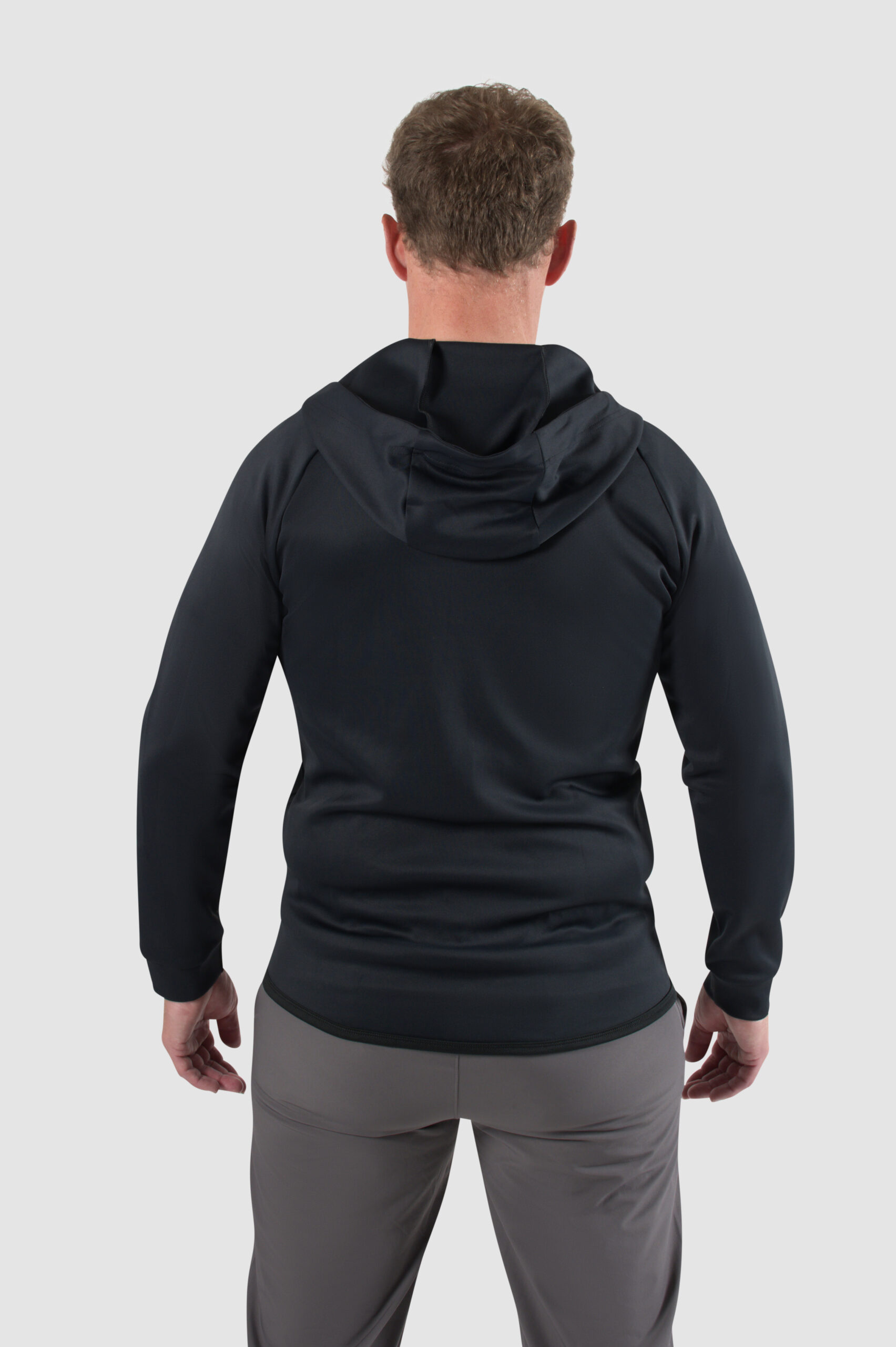 ethicsgymwear-heren-tech-vest-sportvest-fitness-jacket-zwart(2) Heren vest met rits, steekzakken en capuchon