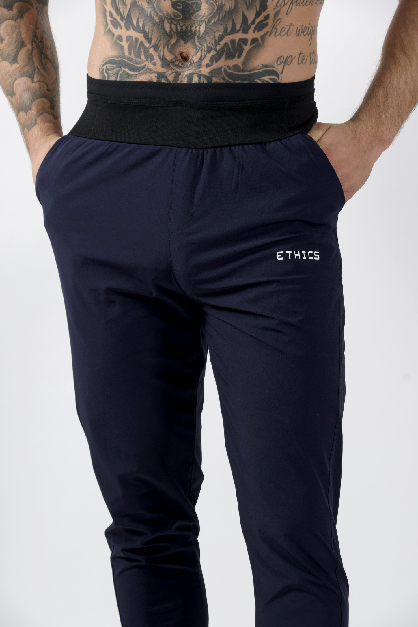 Herenbroek ETHICS Elevate Elite Blauwe heren sport broek met steekzakken en smalle pasvorm